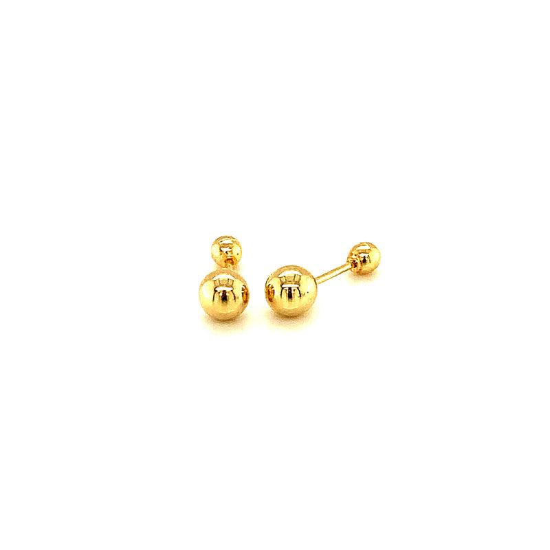 Aretes (bolitas) para bebés en oro amarillo 10kt