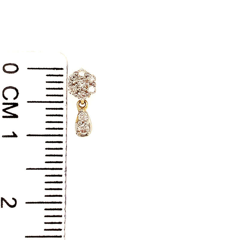 (SOFIA) Aretes (flor) con diamantes en oro amarillo 10kt