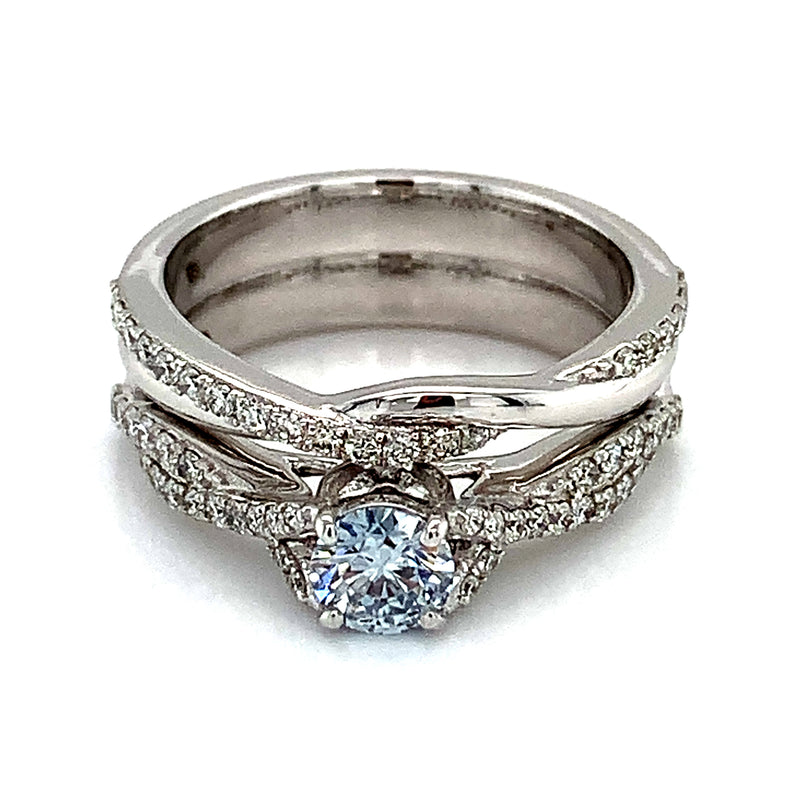 (LD) Set de anillos de diamante en oro blanco 10kt.