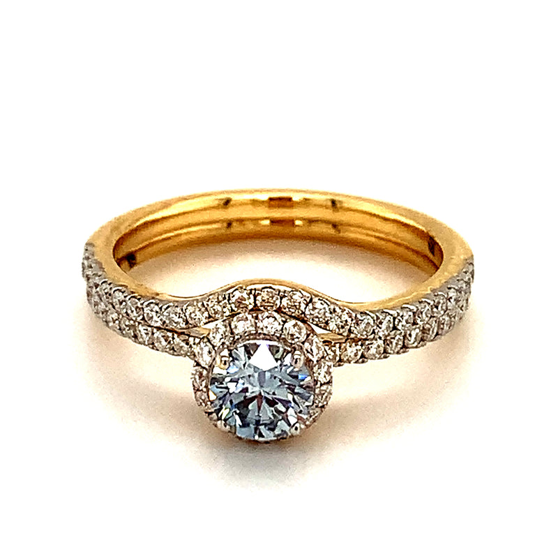 (LD) Set de anillos de diamante en oro amarillo 10kt.