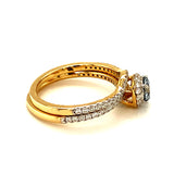 (LD) Set de anillos de diamante en oro amarillo 10kt.