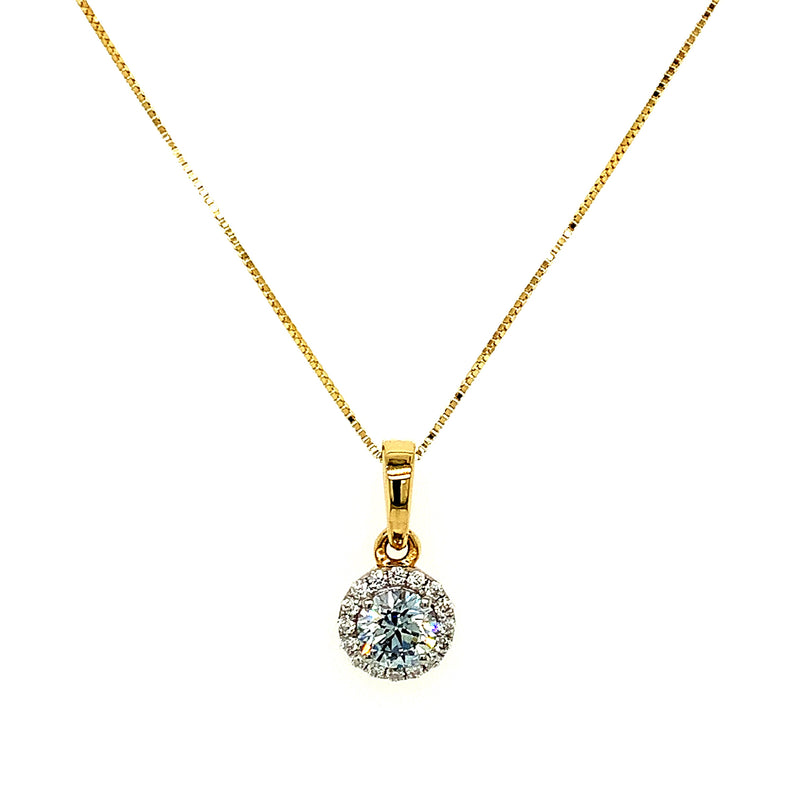 (LD) Collar de diamantes en oro amarillo 10kt. 50cm