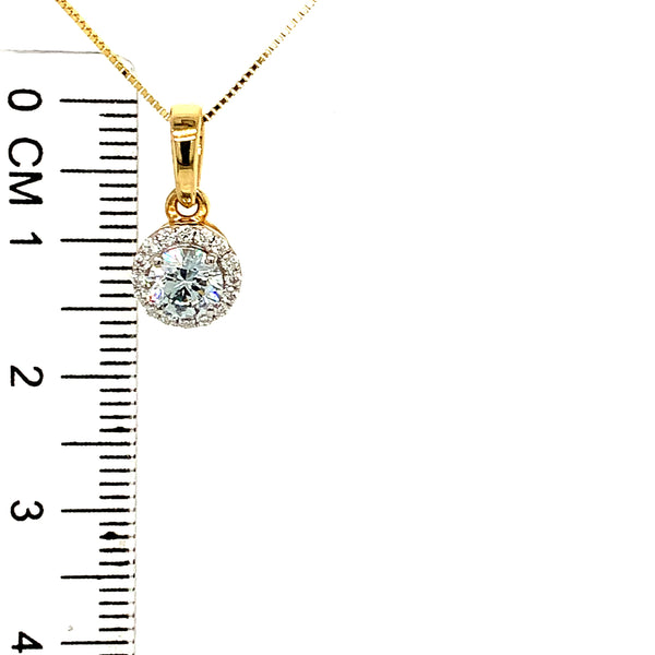 (LD) Collar con diamantes de laboratorio en oro amarillo 10kt. 50cm