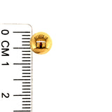Aretes (bolitas lisas) en oro amarillo 10kt. 7mm