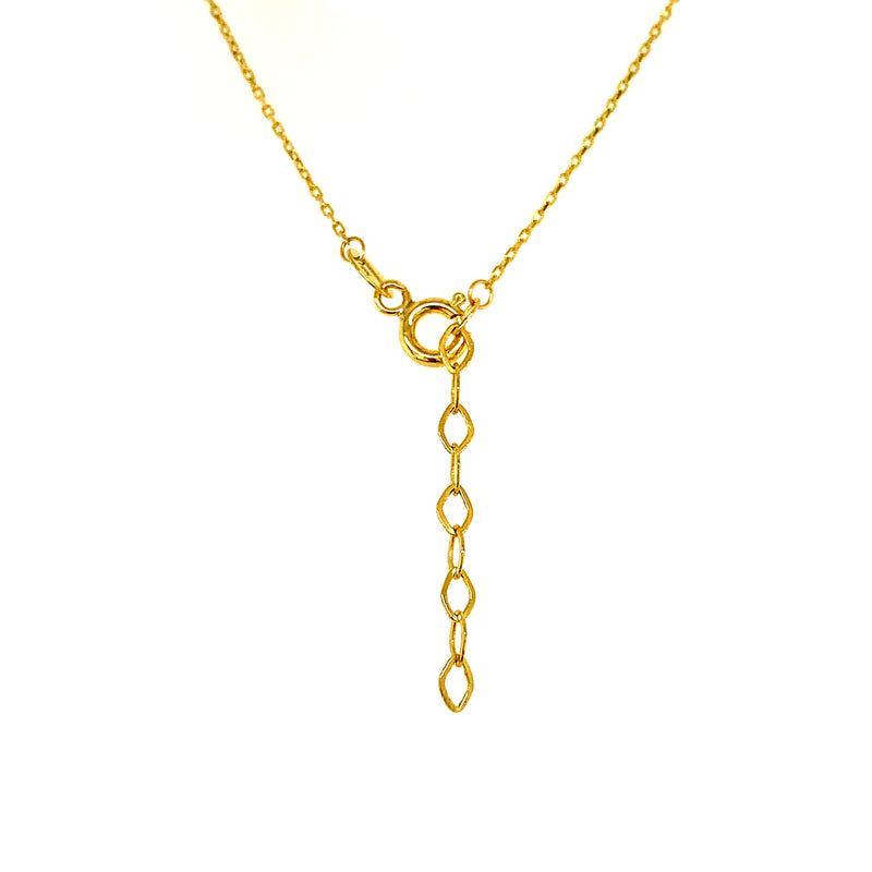 Collar tipo rosario (infinito y corazón) en oro amarillo 10kt. 45cm