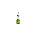 Dije de cuarzo peridoto con circones en plata 925