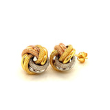 Aretes (nudos) en oro tres tonos 10kt