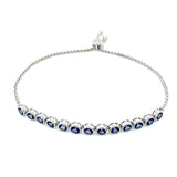 Pulsera ajustable de cuarzo de tanzanita en plata 925 13TAC-3.5CTS.