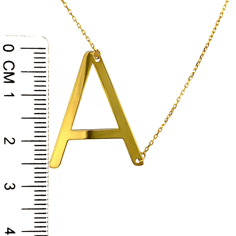 Collar con inicial (A) en oro amarillo 10kt. 45cm