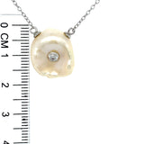 (SWAN) Collar de perla en plata 925. 41-45cm