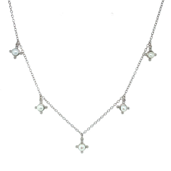 (SWAN) Collar de perla en plata 925. 32-39cm