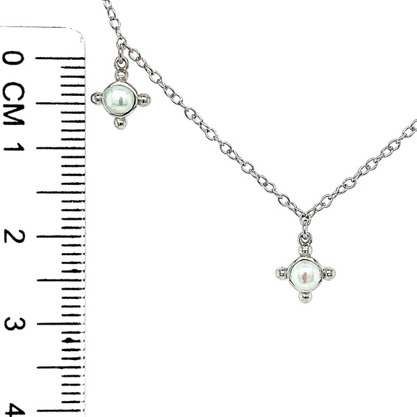 (SWAN) Collar de perla en plata 925. 32-39cm