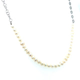 (SWAN) Collar de perla en plata 925. 33-45cm