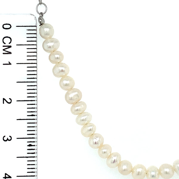 (SWAN) Collar de perla en plata 925. 33-45cm