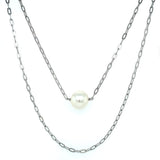 (SWAN) Collar de perla (2 vueltas) en plata 925. 32-42cm