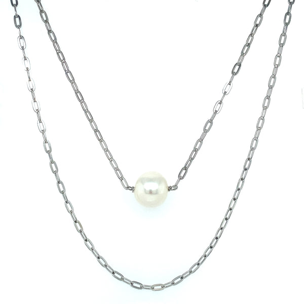(SWAN) Collar de perla (2 vueltas) en plata 925. 32-42cm  ANTES:  $79.00