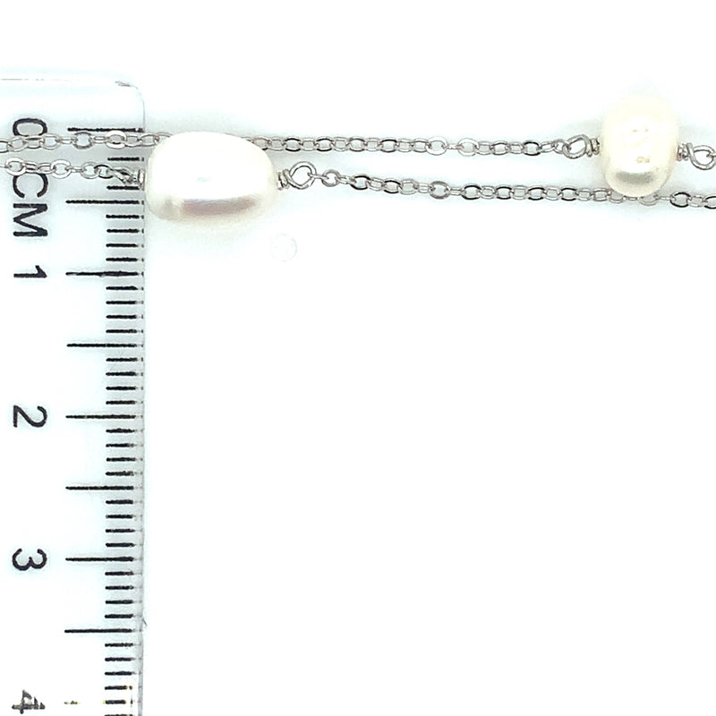 (SWAN) Pulsera de perlas cultivadas en plata 925. 17CM-19CM
