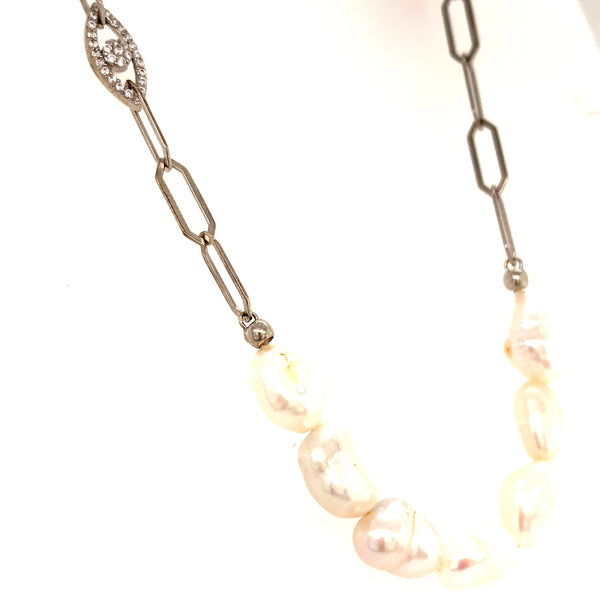 (SWAN) Collar de perlas cultivadas en plata 925. 40cm-45cm  ANTES:  $139.00