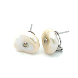 (SWAN) Aretes de perlas cultivadas en plata 925