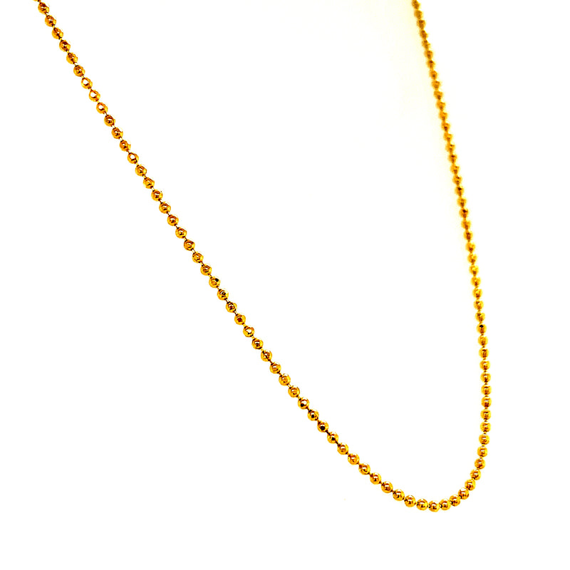 Cadena (Bolitas) en oro amarillo 10kt. 50cm