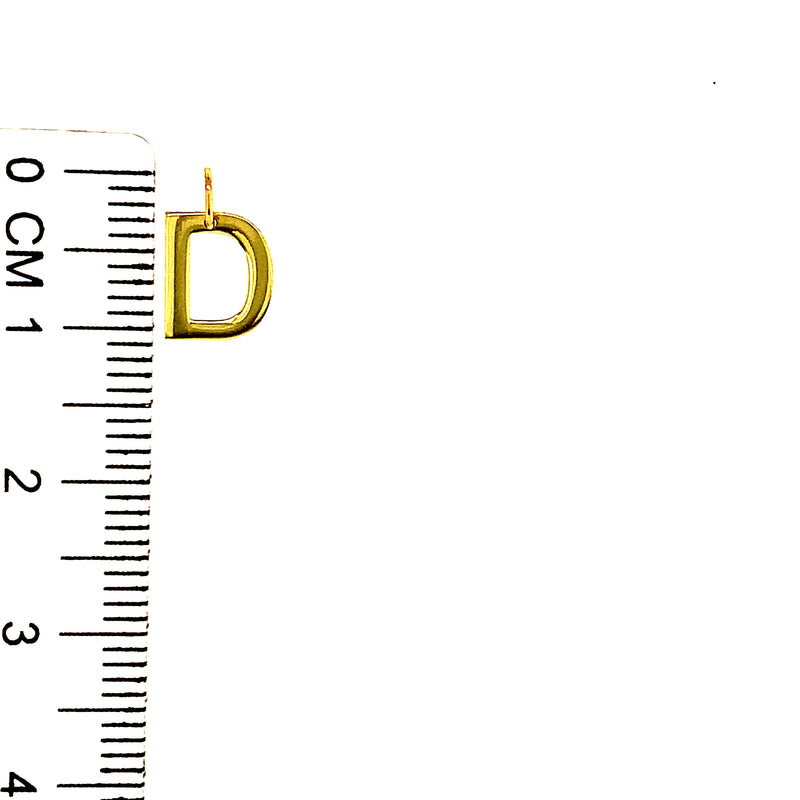 Dije (inicial D) en oro amarillo 10k