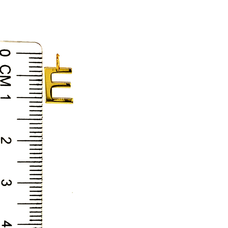 Dije (inicial E) en oro amarillo 10k