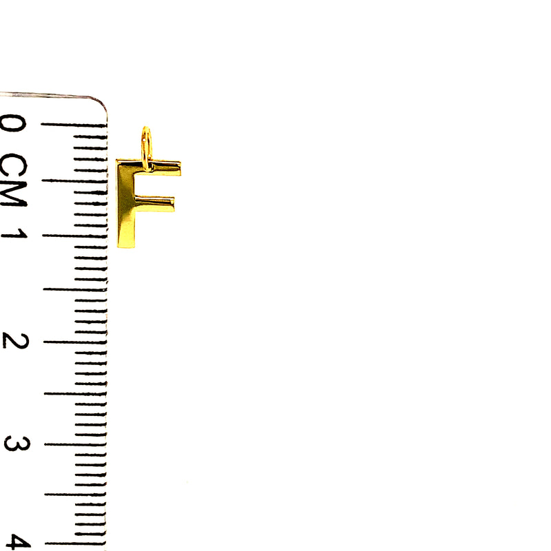 Dije (inicial F) en oro amarillo 10k