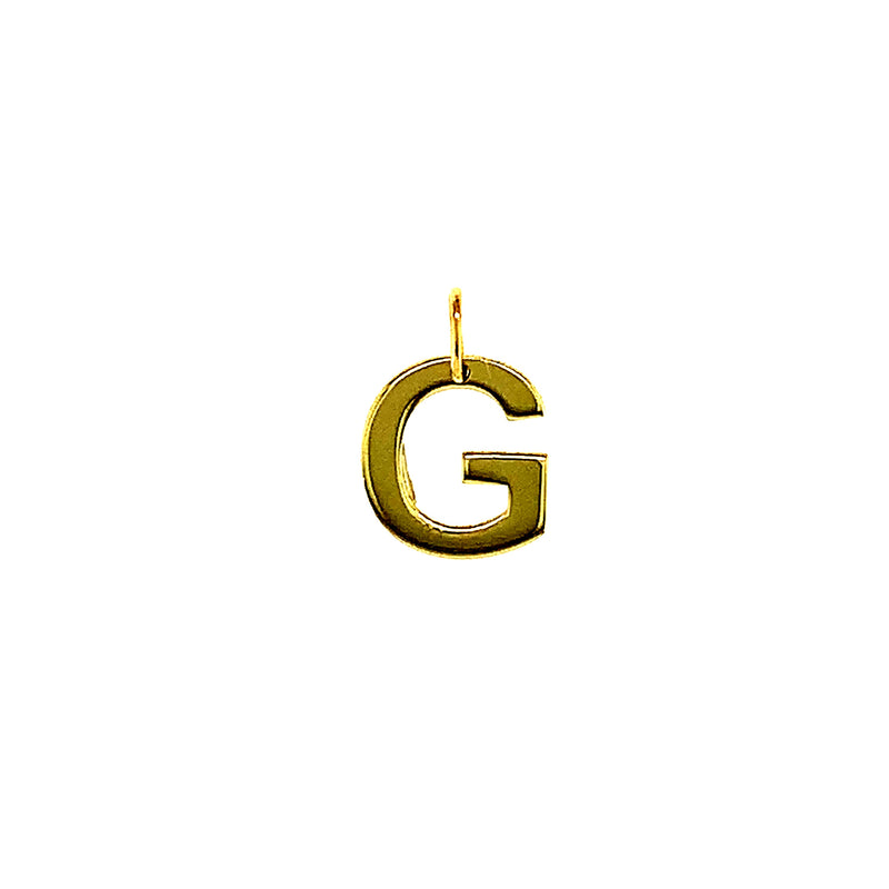 Dije (inicial G) en oro amarillo 10k
