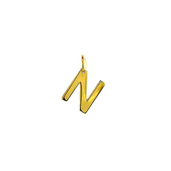 Dije (inicial N) en oro amarillo 10k