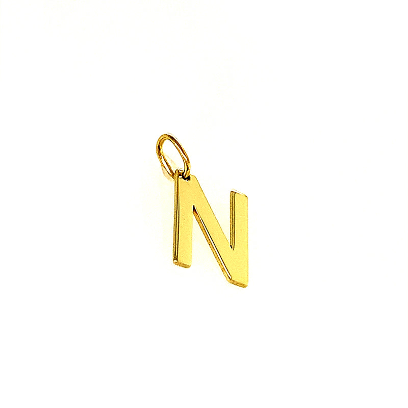 Dije (inicial N) en oro amarillo 10k