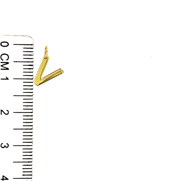 Dije (inicial V) en oro amarillo 10k