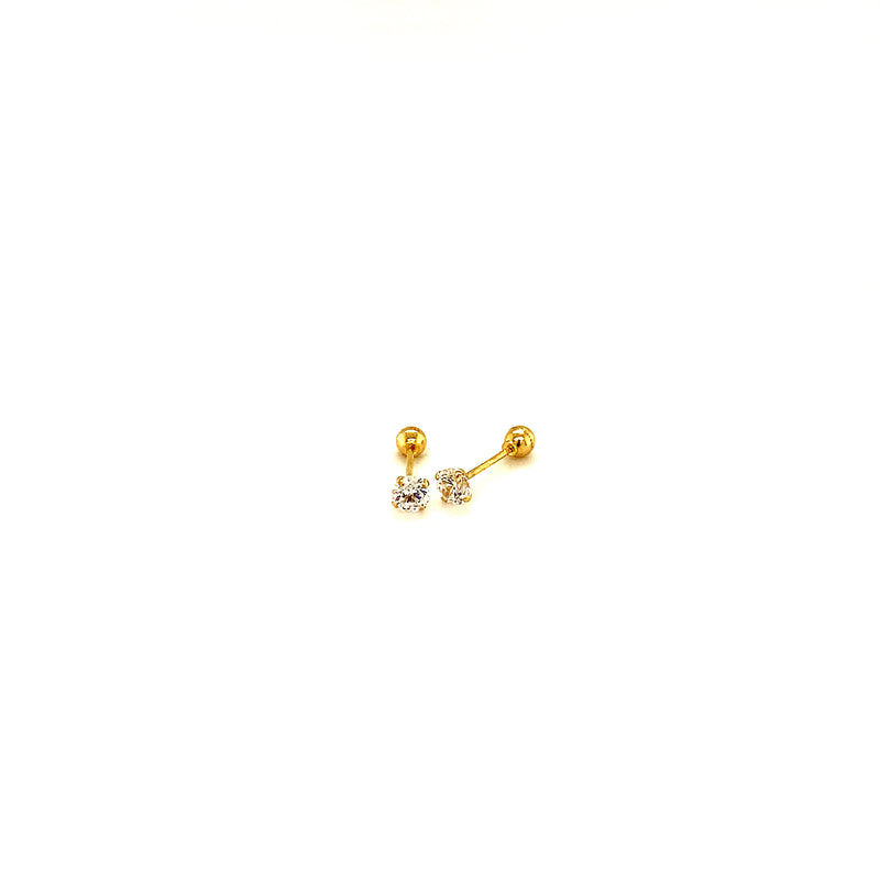 Aretes (circones) para bebés en oro amarillo 10kt