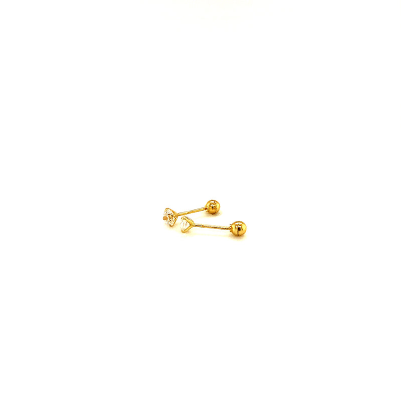 Aretes (circones) para bebés en oro amarillo 10kt