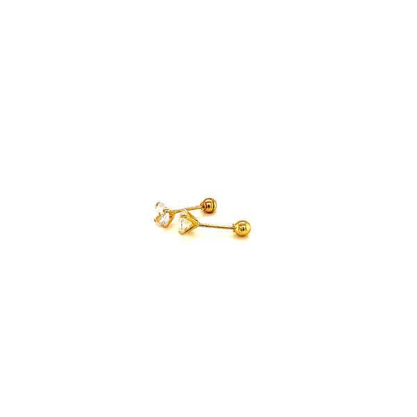 Aretes (circones) para bebés en oro amarillo 10kt