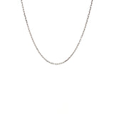 Cadena (Mini clip maciza) 40cm en oro blanco 18k