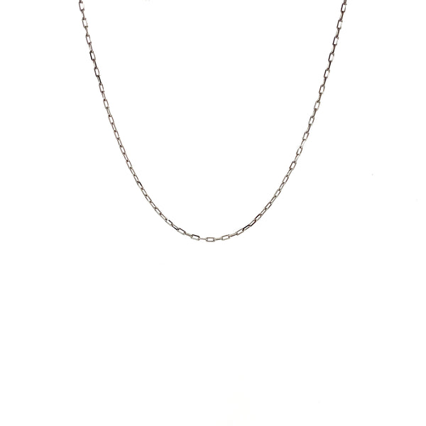 Cadena (Mini clip maciza) 40cm en oro blanco 18k