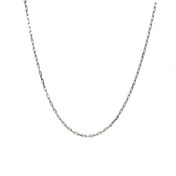 Cadena (Mini clip maciza) 45cm en oro blanco 18k