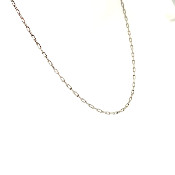 Cadena (Mini clip maciza) 40cm en oro blanco 18k