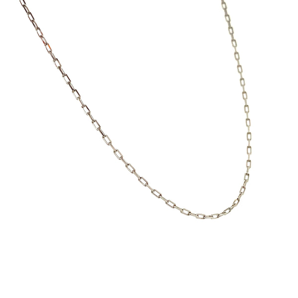 Cadena (Mini clip maciza) 45cm en oro blanco 18k