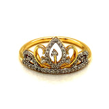 Anillo (corona) con diamantes en oro amarillo 14k Antes: $599.00