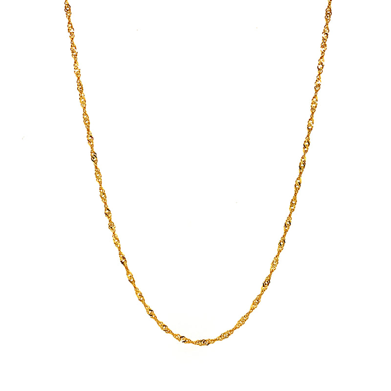 Cadena (Singapur) 50cm en oro amarillo 18k