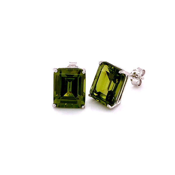 Aretes de cuarzo peridoto en plata 925