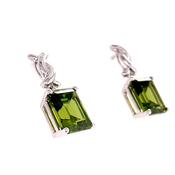 Aretes de cuarzo peridoto en plata 925