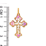 Dije (cruz) con circones en oro amarillo 18k