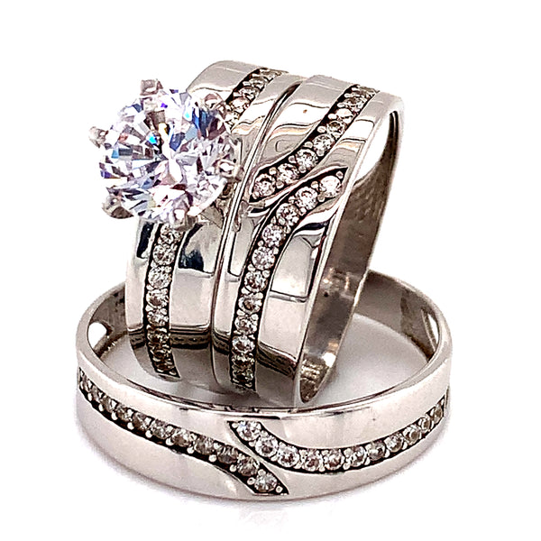 Matrimonio - Trío de anillos – Etiquetas Oro 18KT – DGjoyeros
