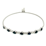 Pulsera ajustable de zafiros en plata 925 7SA-2.8CTS.