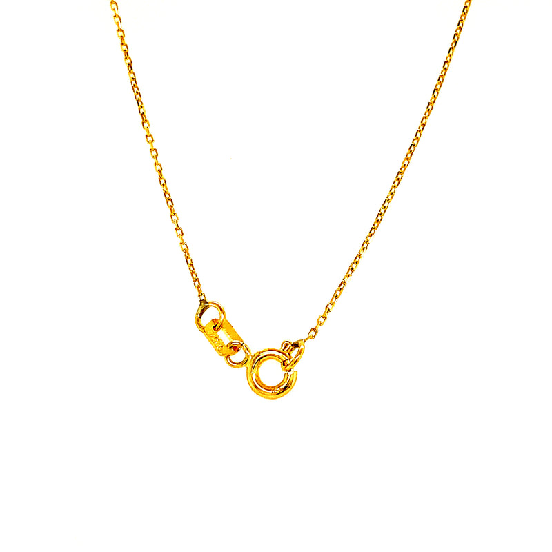 Collar (corazón) con circón en oro amarillo 18kt. 45cm