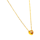 Collar (corazón) con circón en oro amarillo 18kt. 45cm