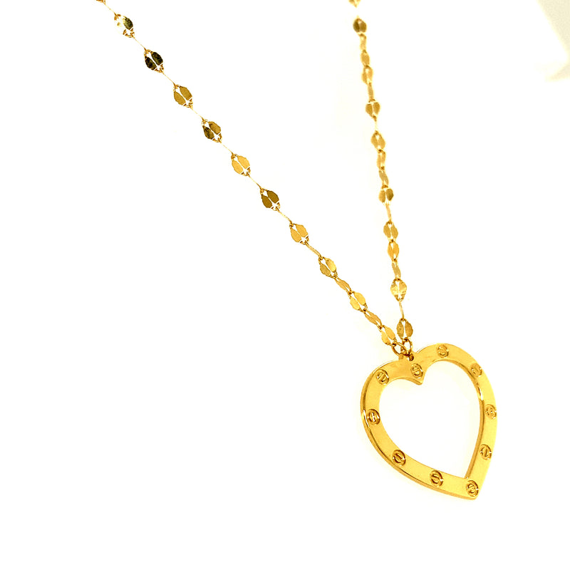 Collar (corazón) en oro amarillo 18kt. 42.5cm-45cm