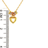 Collar (corazón) en oro tres tonos 18kt. 43cm- 45cm